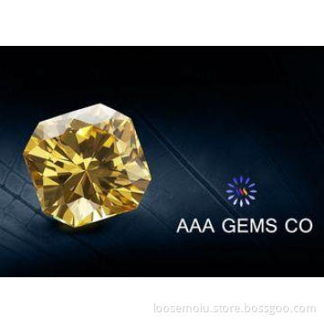 VVS1 Classic Created Fancy Moissanite 3 Carat In Yellow Col